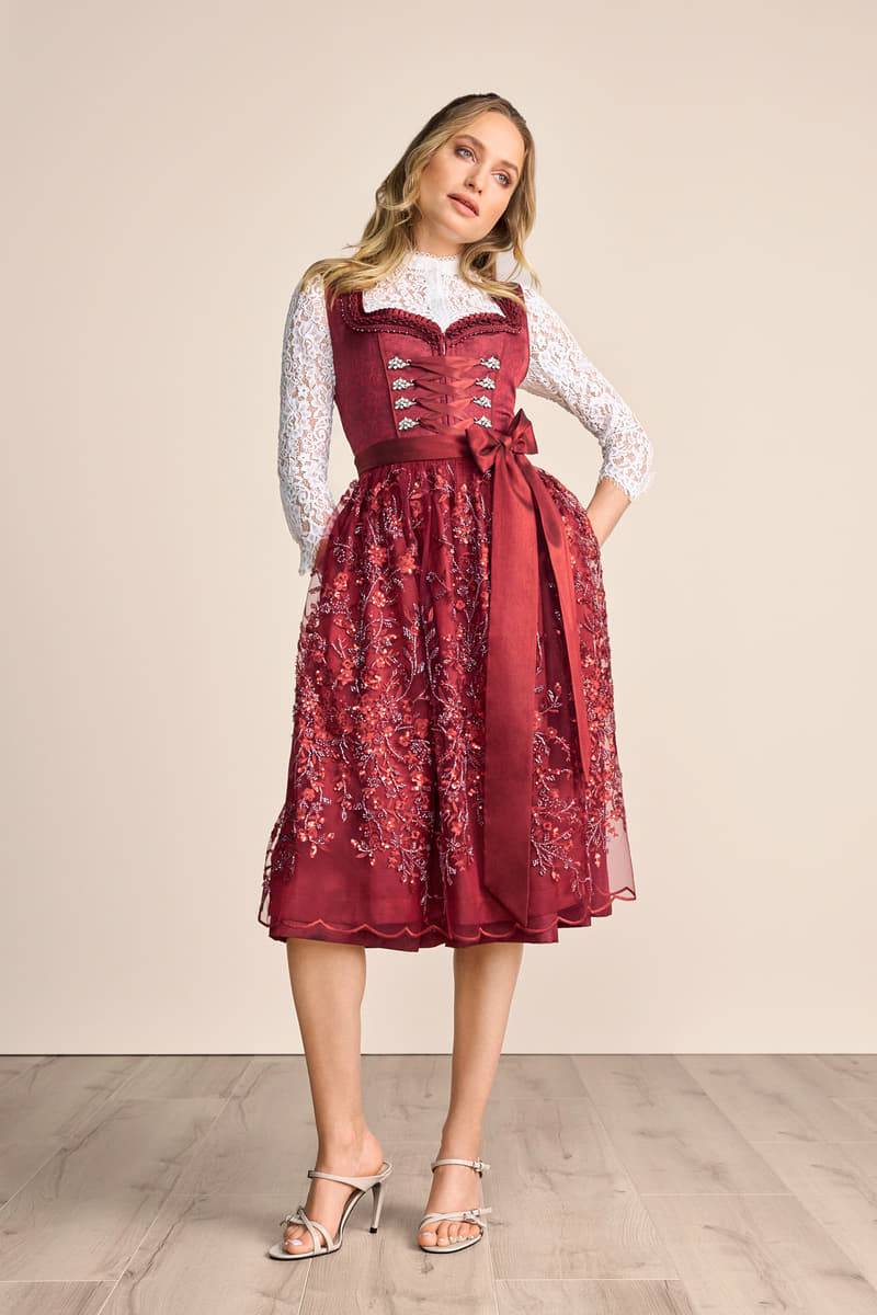 Krüger Madl Dirndl Olive (70cm) Versandkostenfrei
