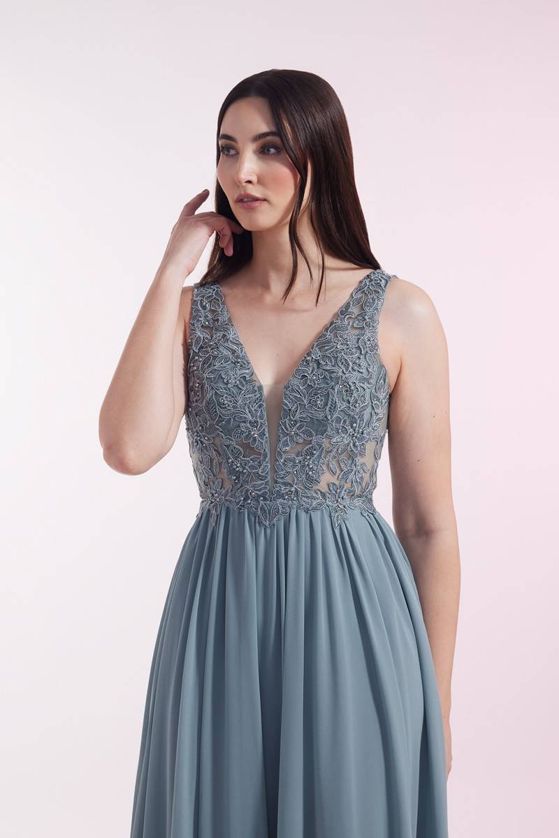 Laona BLOSSOM DRESS Besticktes Maxikleid aus Chiffon Exklusive Angebote