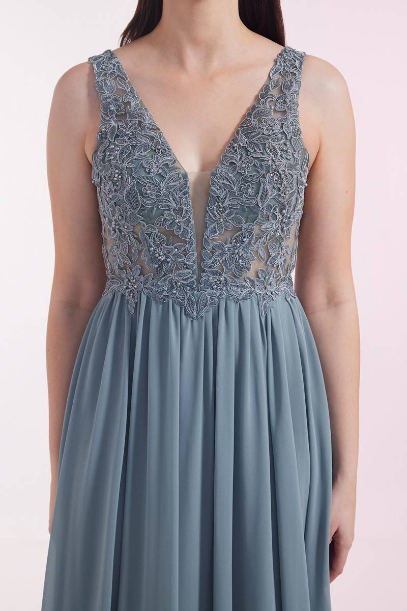 Laona BLOSSOM DRESS Besticktes Maxikleid aus Chiffon Exklusive Angebote