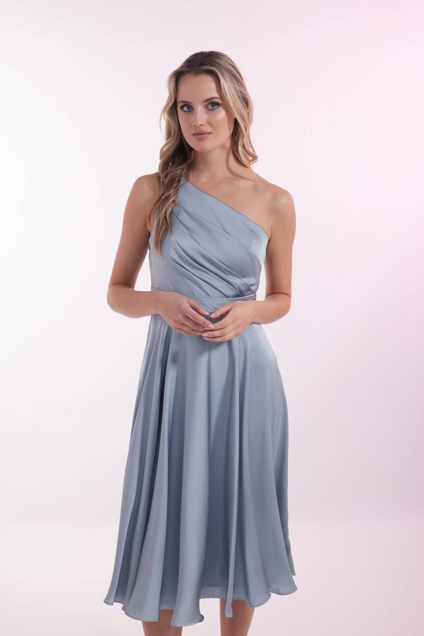 Laona SATIN DREAM DRESS One-Shoulder Midikleidmit Drapierungen Tägliche Deals