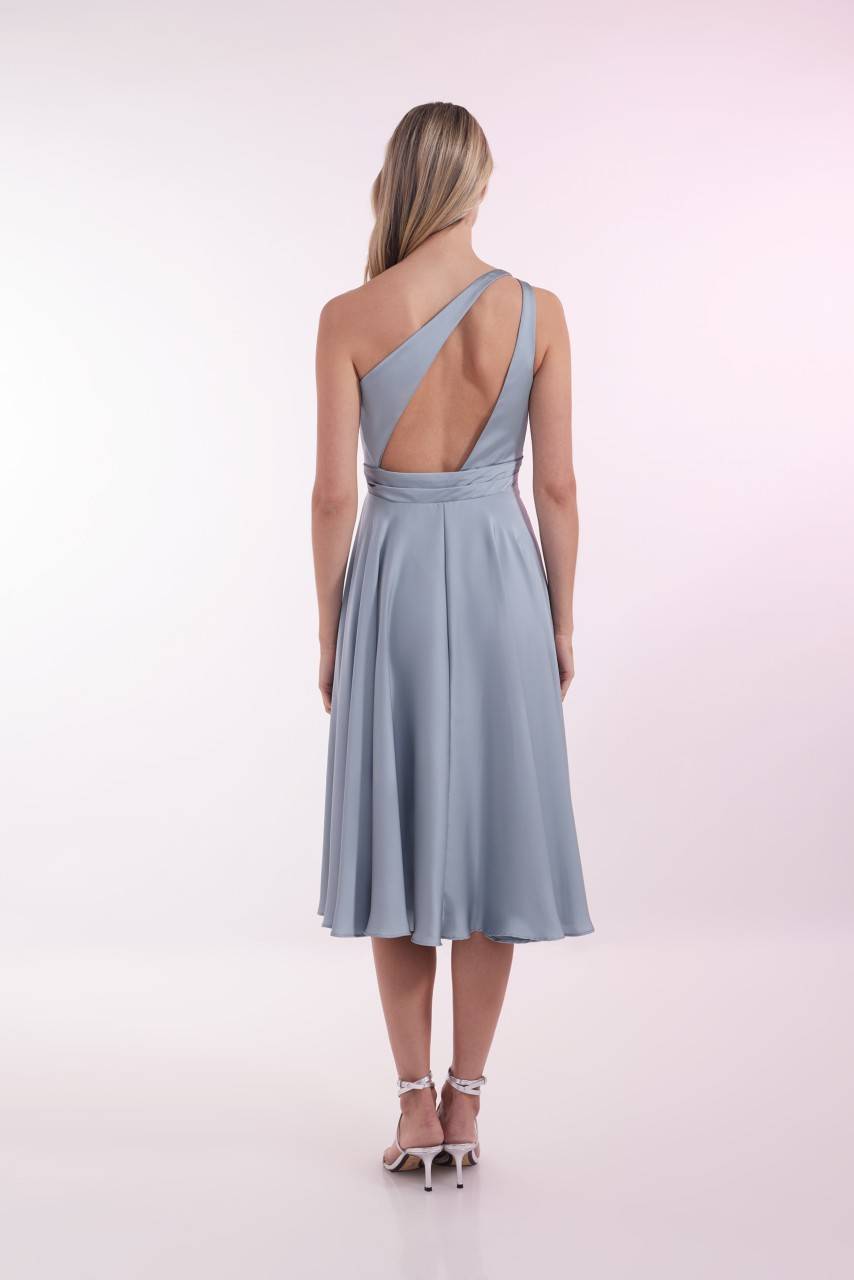 Laona SATIN DREAM DRESS One-Shoulder Midikleidmit Drapierungen Tägliche Deals