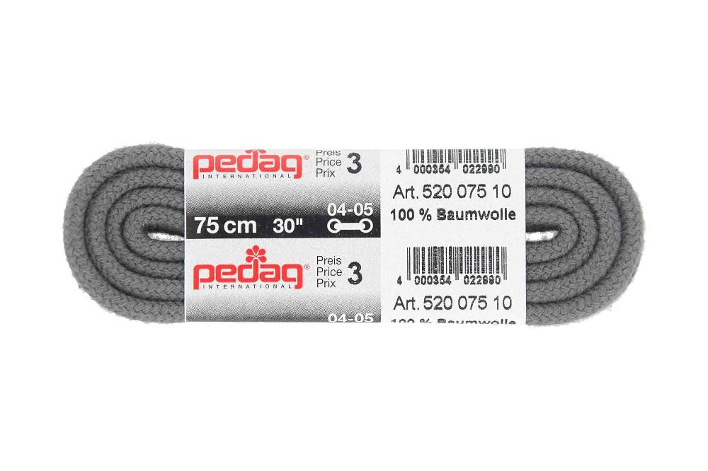pedag - KORDELSENKEL - Schnürsenkel 75 cm (1 Paar)- Grau Saisonale Angebote