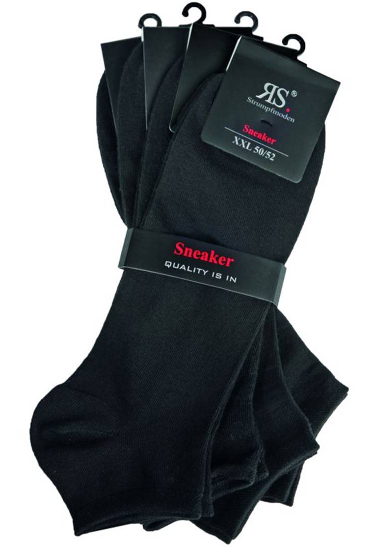 RIESE - Herren Sneakersocken 4er Pack - 31050 Schwarz XXL Socken Cyber Monday