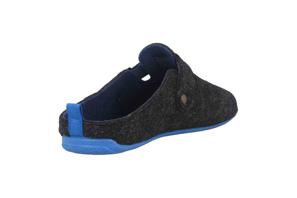 Andres Machado Clogs & Hausschuhe in Übergrößen Schwarz VAL Black Blue/ Herren große Herrenschuhe Rabatt