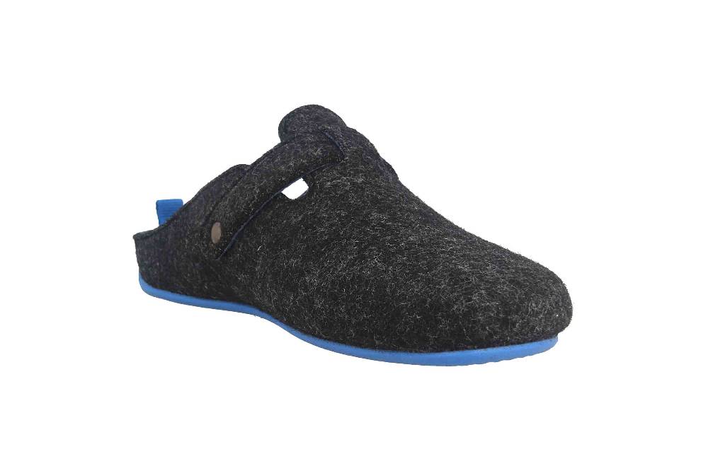Andres Machado Clogs & Hausschuhe in Übergrößen Schwarz VAL Black Blue/ Herren große Herrenschuhe Rabatt