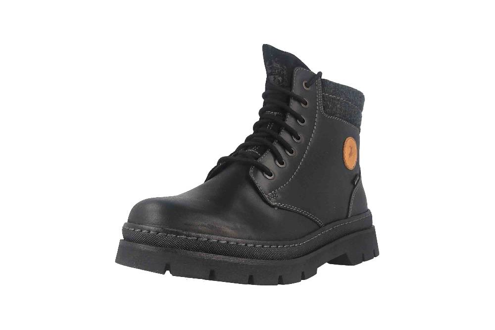 Fretz Men Zoran Boots in Übergrößen Schwarz 2410.8438-51 große Herrenschuhe Black Friday