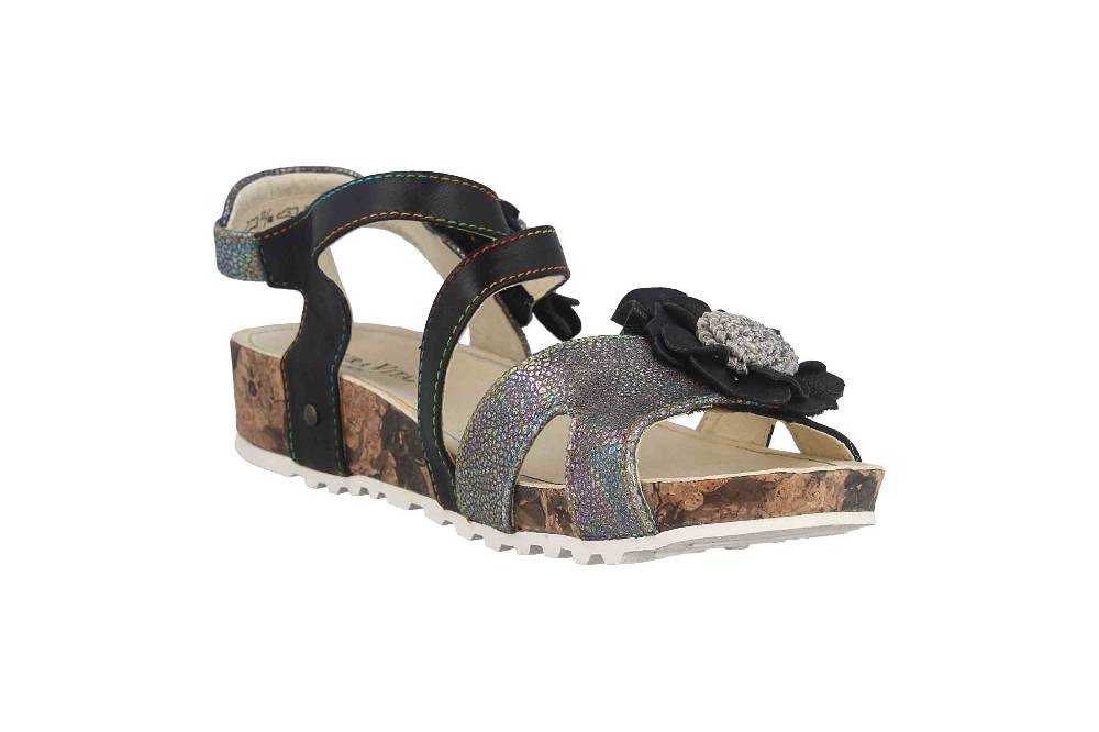Laura Vita Sandalen in Übergrößen Mehrfarbig BRCYANO 68 Noir große Damenschuhe Kostenlose Rückgabe