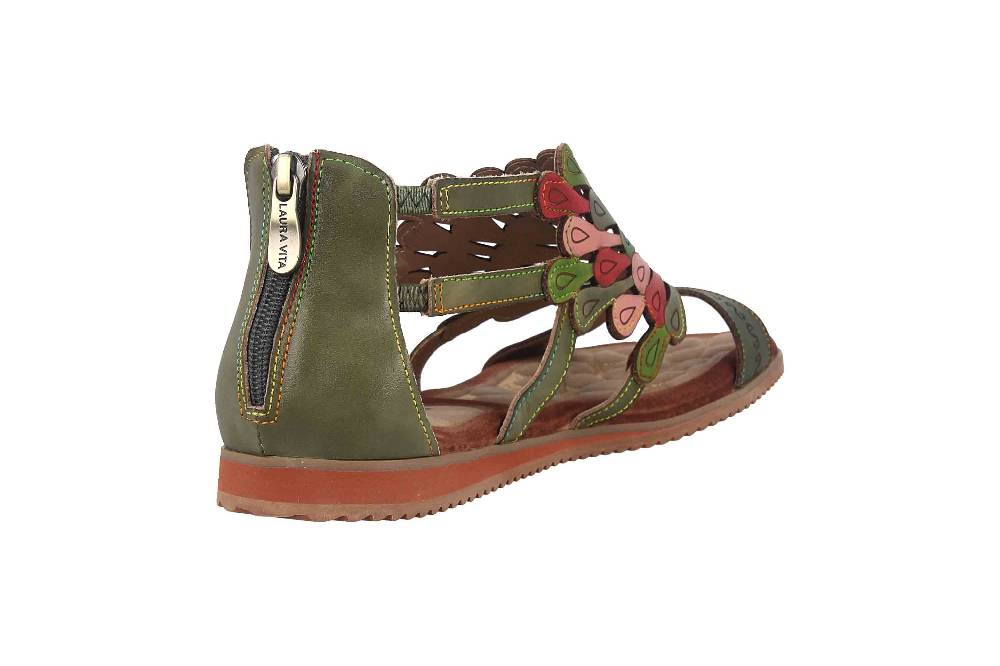 Laura Vita Sandalen in Übergrößen Mehrfarbig VACA Kaki große Damenschuhe Black Friday