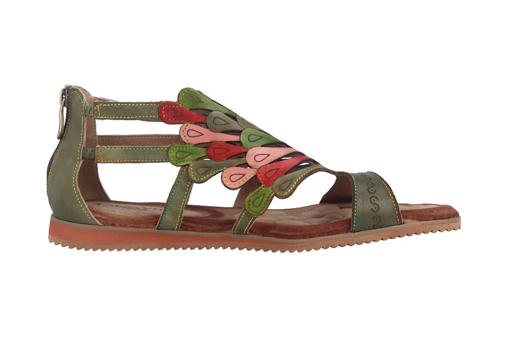 Laura Vita Sandalen in Übergrößen Mehrfarbig VACA Kaki große Damenschuhe Black Friday