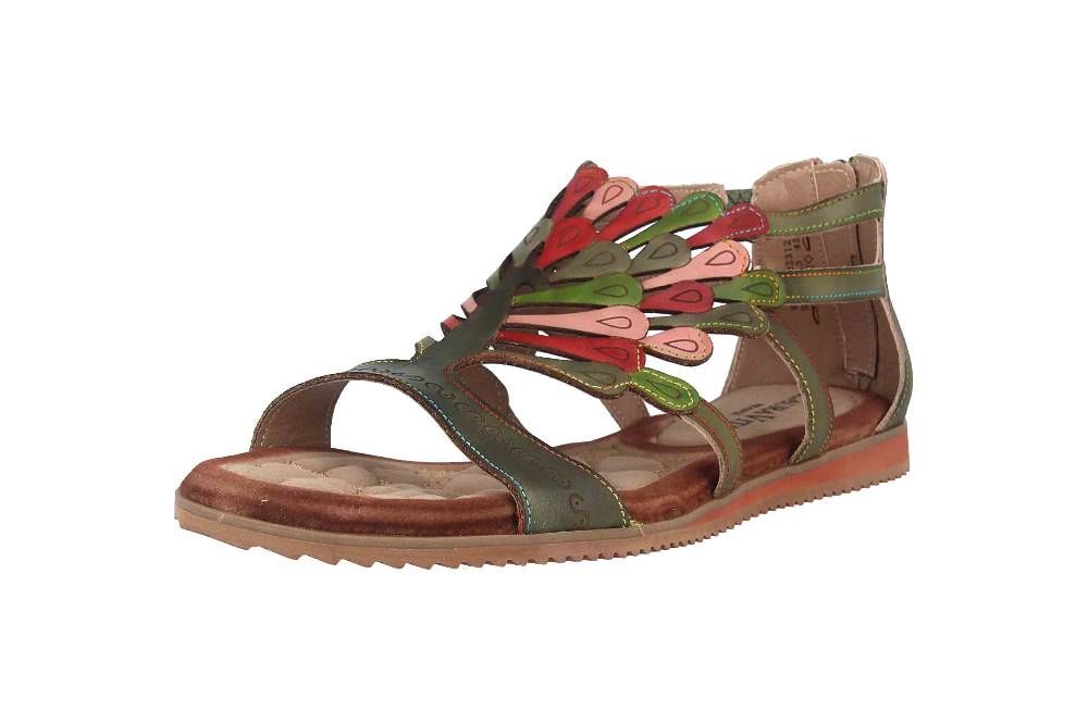 Laura Vita Sandalen in Übergrößen Mehrfarbig VACA Kaki große Damenschuhe Black Friday