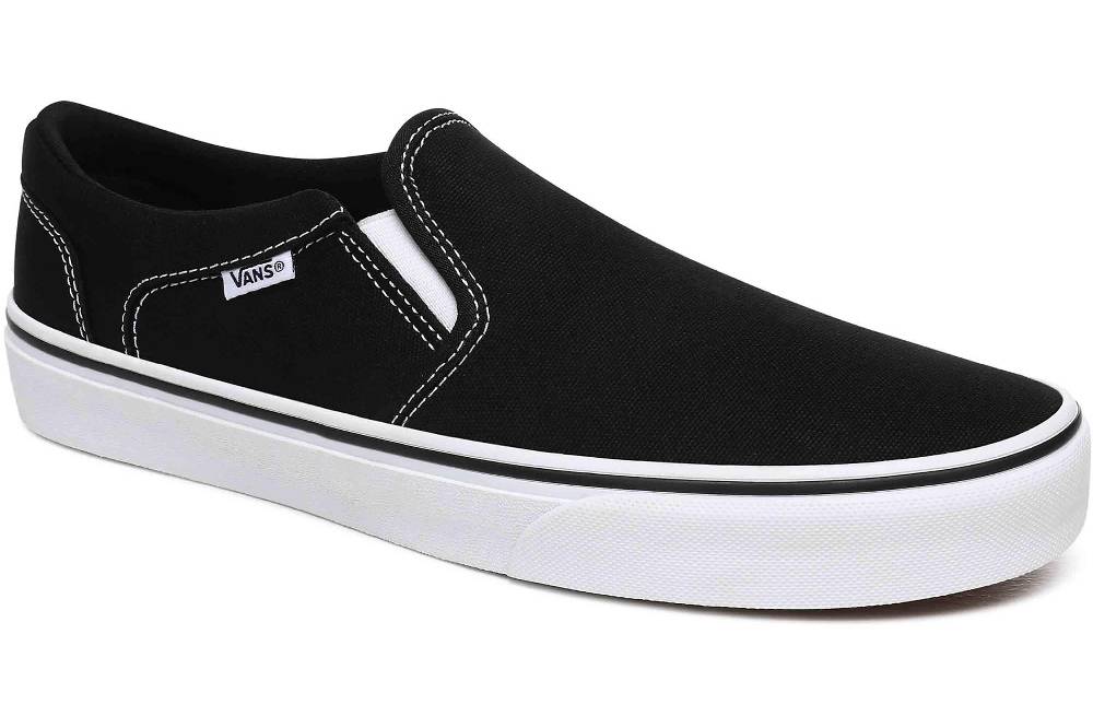VANS MN Asher (Canvas)Blk/Wht Sneaker in Übergrößen Schwarz VN000SEQ1871 große Herrenschuhe Tägliche Deals