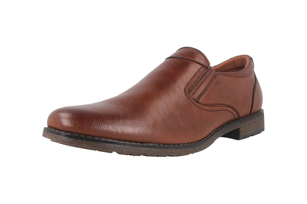 Mavins Slipper in Übergrößen Braun 3HH0181801 3300 Cognac PU große Herrenschuhe Großer Ausverkauf