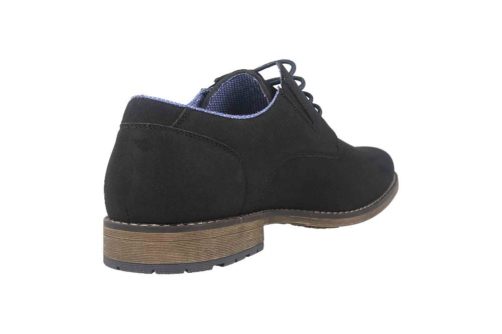 Mavins Halbschuhe in Übergrößen Schwarz 3HH0180302 2100 Black PU Nubuck große Herrenschuhe Preisnachlass
