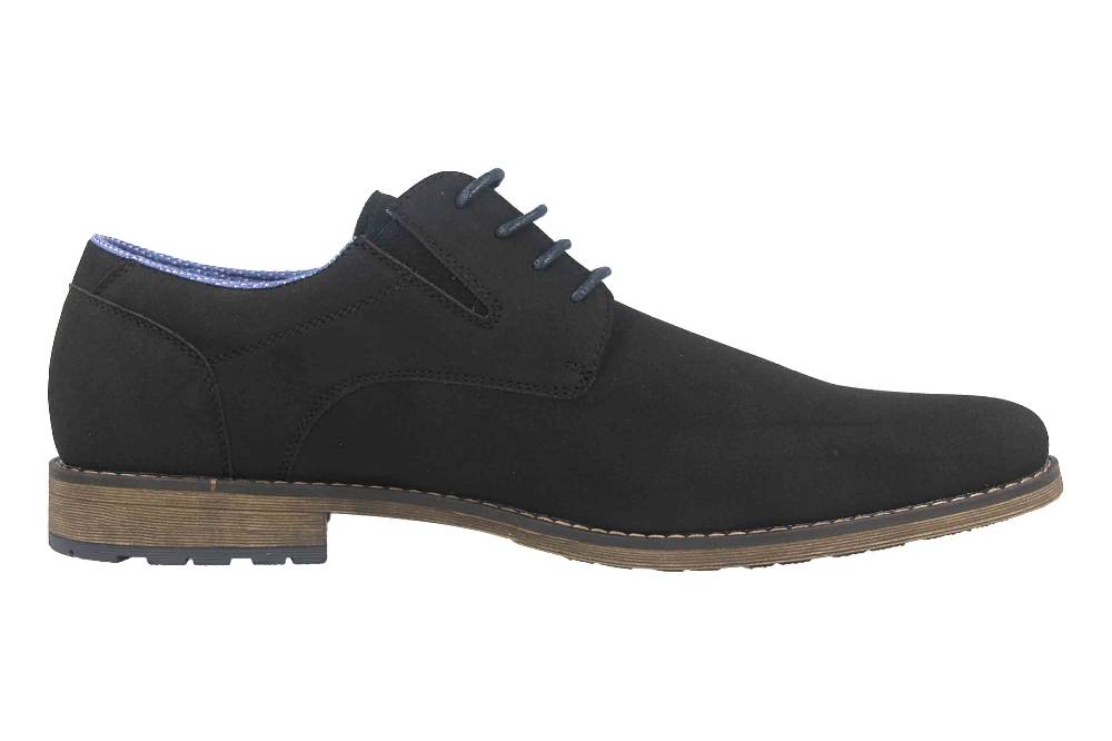 Mavins Halbschuhe in Übergrößen Schwarz 3HH0180302 2100 Black PU Nubuck große Herrenschuhe Preisnachlass