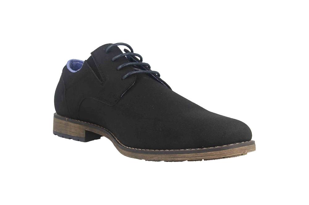 Mavins Halbschuhe in Übergrößen Schwarz 3HH0180302 2100 Black PU Nubuck große Herrenschuhe Preisnachlass
