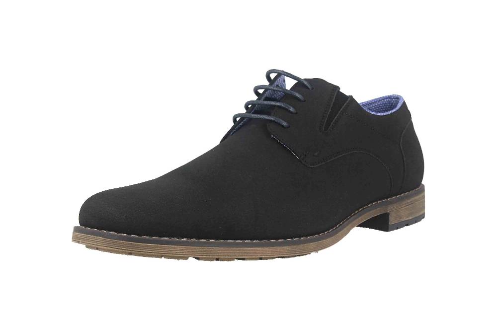 Mavins Halbschuhe in Übergrößen Schwarz 3HH0180302 2100 Black PU Nubuck große Herrenschuhe Preisnachlass