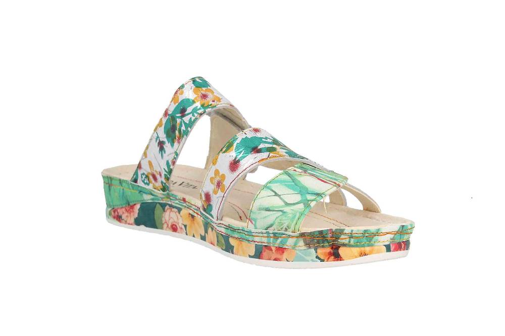 Laura Vita Pantoletten in Übergrößen Mehrfarbig BRUEL 05 Vert große Damenschuhe im Angebot