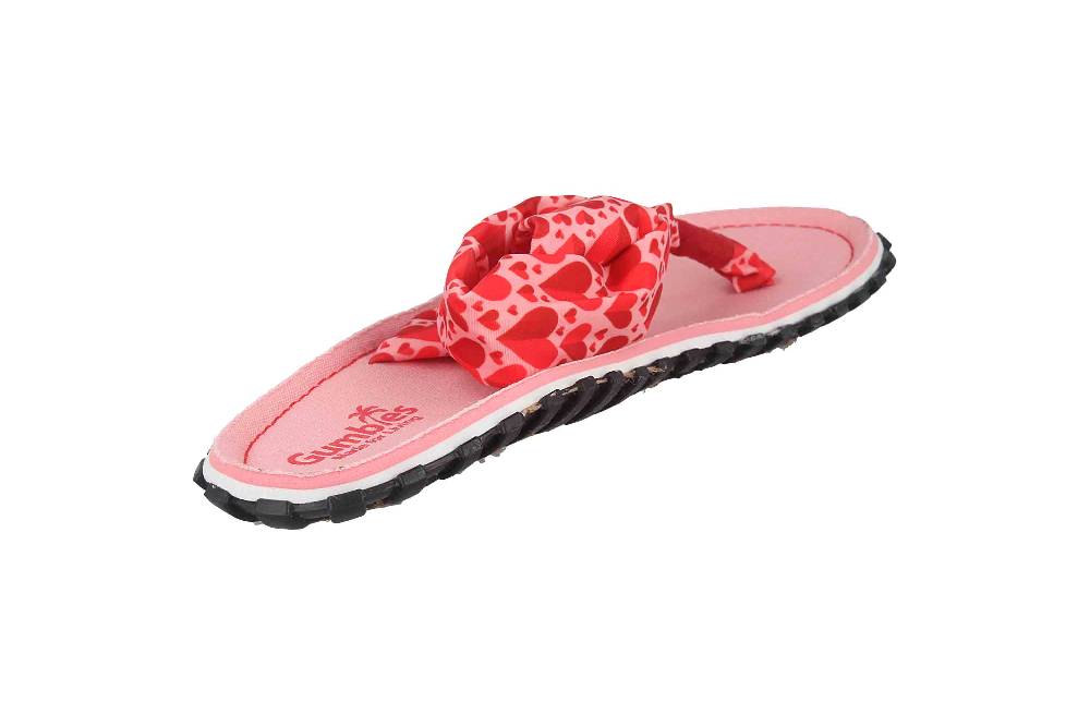 Gumbies Zehentrenner in Übergrößen Rosa 2609 Candy Hearts große Damenschuhe Versandkostenfrei