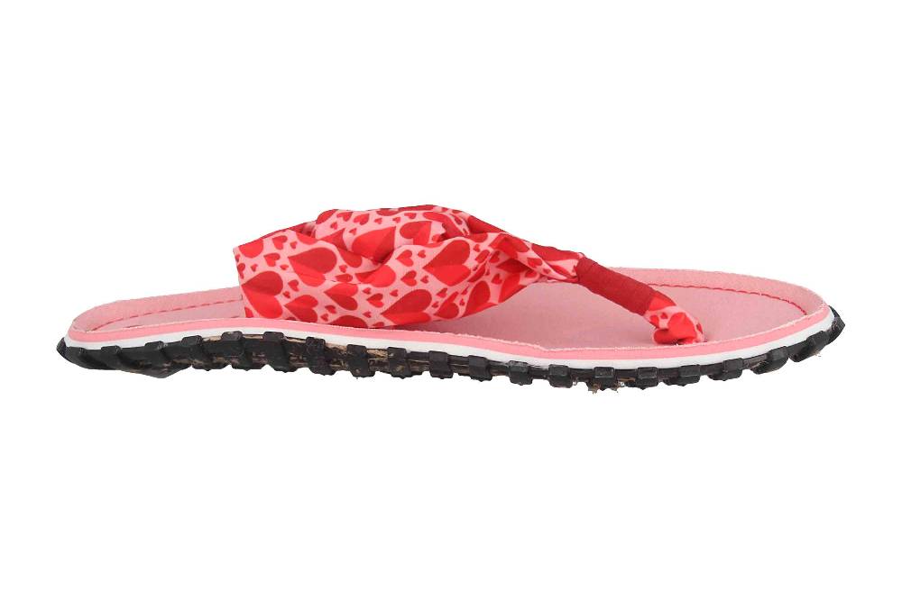 Gumbies Zehentrenner in Übergrößen Rosa 2609 Candy Hearts große Damenschuhe Versandkostenfrei