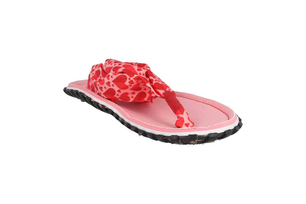 Gumbies Zehentrenner in Übergrößen Rosa 2609 Candy Hearts große Damenschuhe Versandkostenfrei