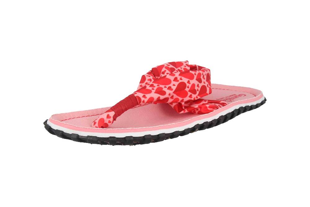 Gumbies Zehentrenner in Übergrößen Rosa 2609 Candy Hearts große Damenschuhe Versandkostenfrei