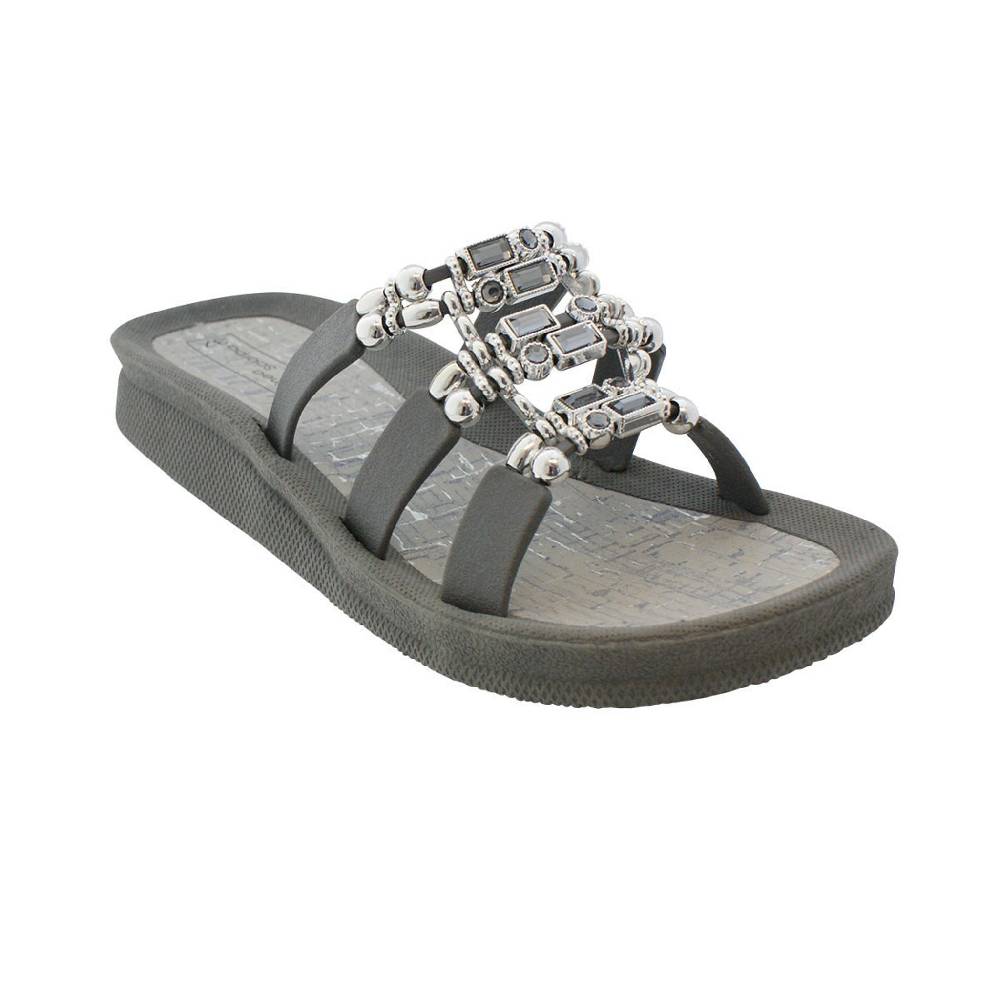 Beachandstreet Linea Scarpa Badeschuhe Damen • Naxos • Badepantolette mit dekorativen Ziersteinen für Frauen Günstiger Verkauf