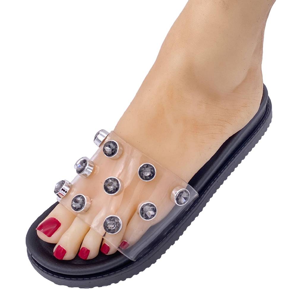 Beachandstreet Florenz - Badeschuhe mit transparentem Oberteil und großen Acrylsteinen Rabatt