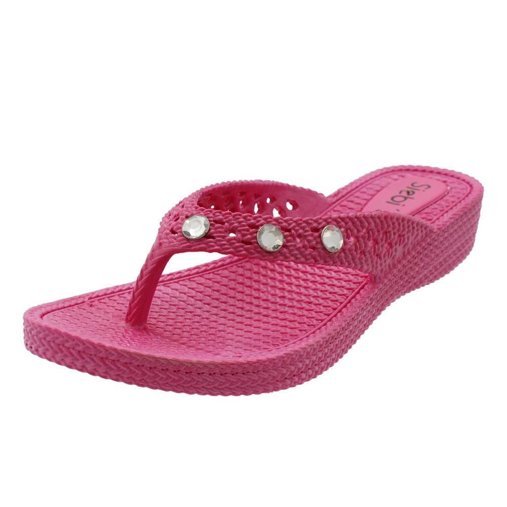 Beachandstreet Siebi's Poolschuhe Frauen - Rab - in Flechtoptik und knalligem Pink - fällt klein aus Lagerräumung