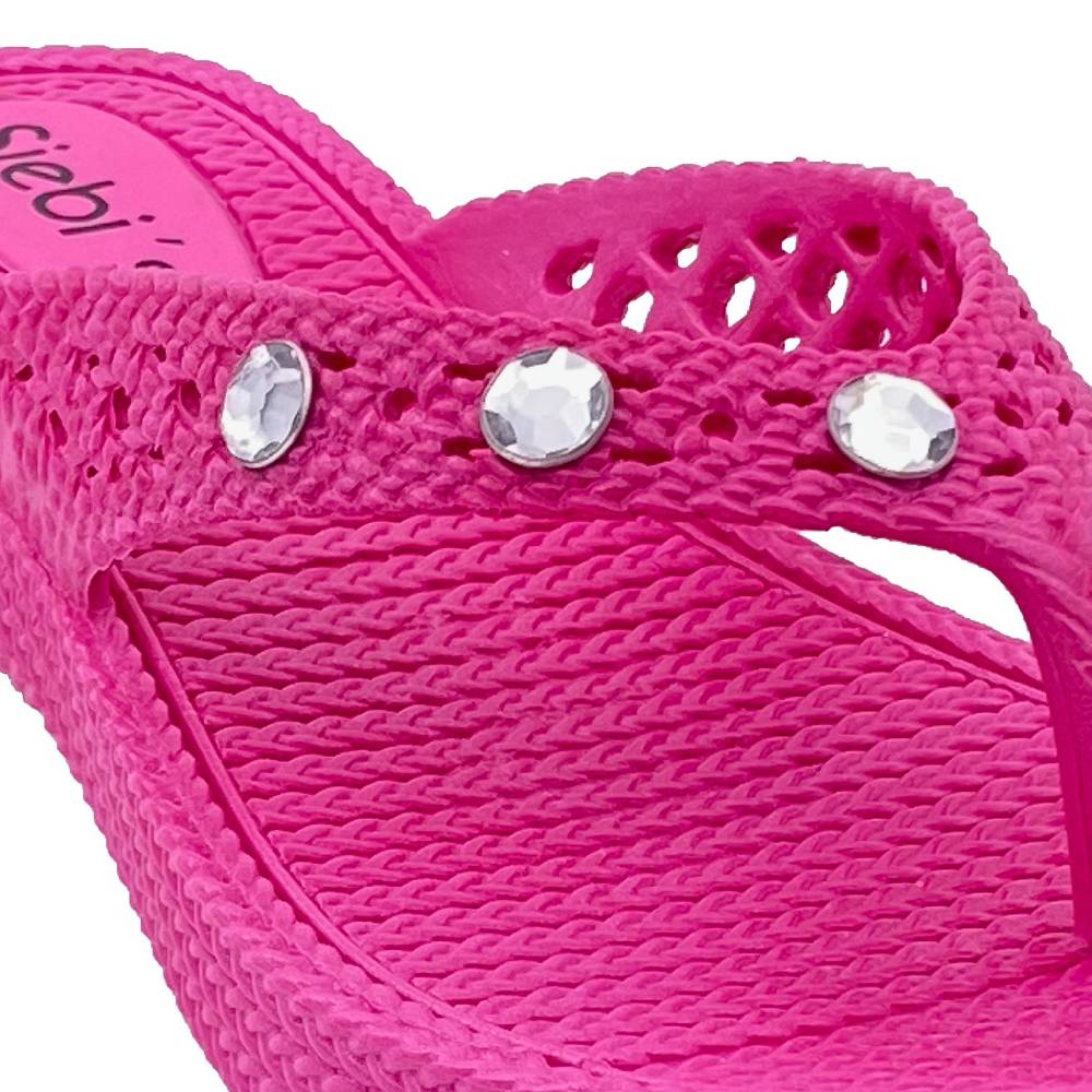Beachandstreet Siebi's Poolschuhe Frauen - Rab - in Flechtoptik und knalligem Pink - fällt klein aus Lagerräumung