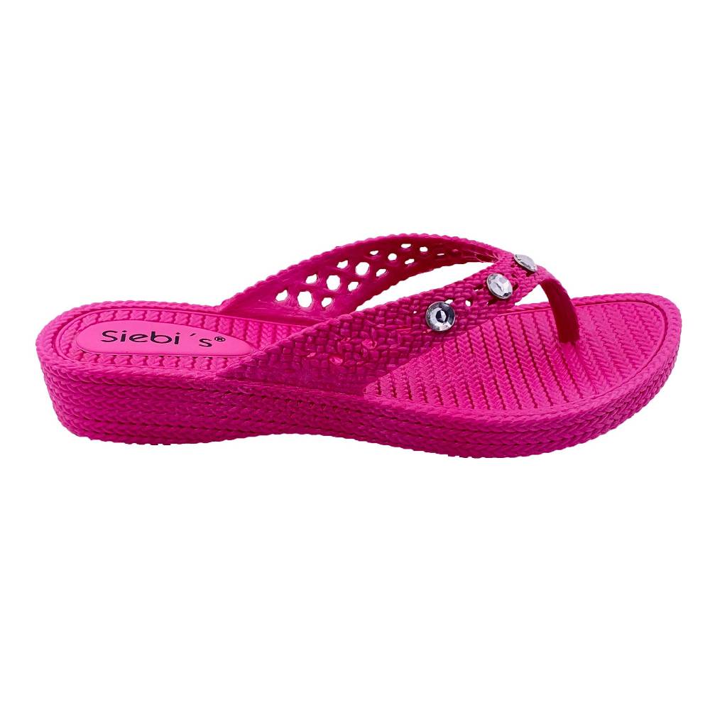 Beachandstreet Siebi's Poolschuhe Frauen - Rab - in Flechtoptik und knalligem Pink - fällt klein aus Lagerräumung