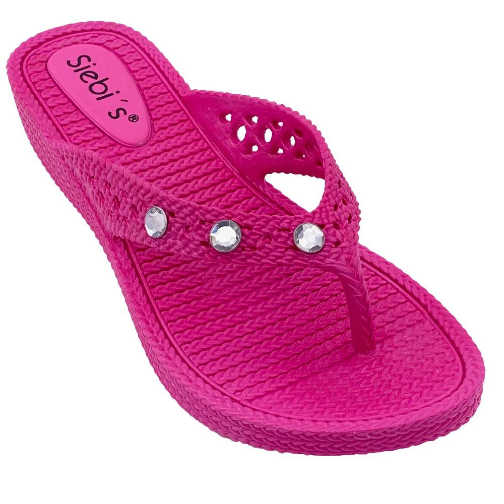 Beachandstreet Siebi's Poolschuhe Frauen - Rab - in Flechtoptik und knalligem Pink - fällt klein aus Exklusive Angebote
