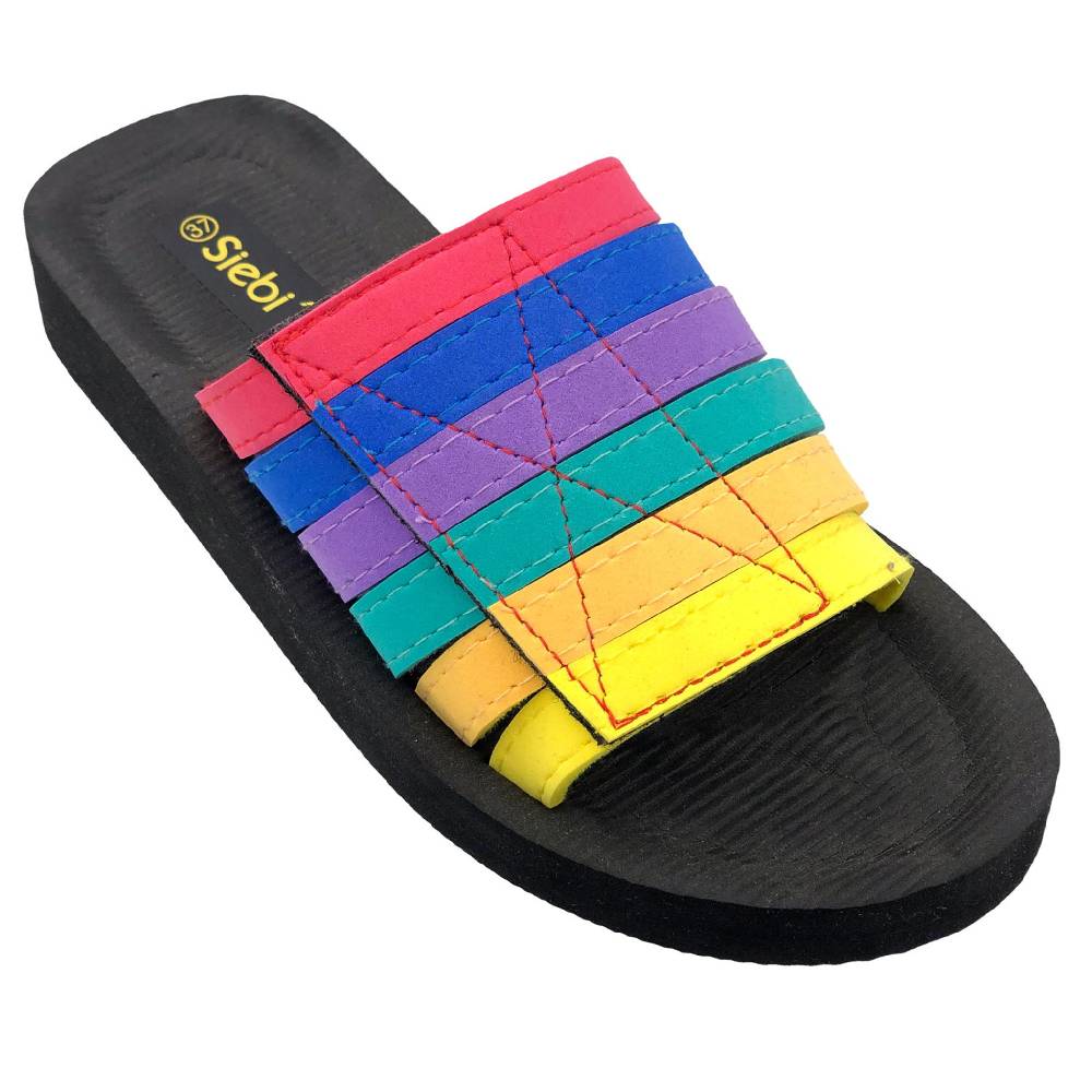 Beachandstreet Badeschuhe Damen • Beach Klett • Badepantolette für Frauen mit Klettverschluss • fällt klein aus Wochenangebot