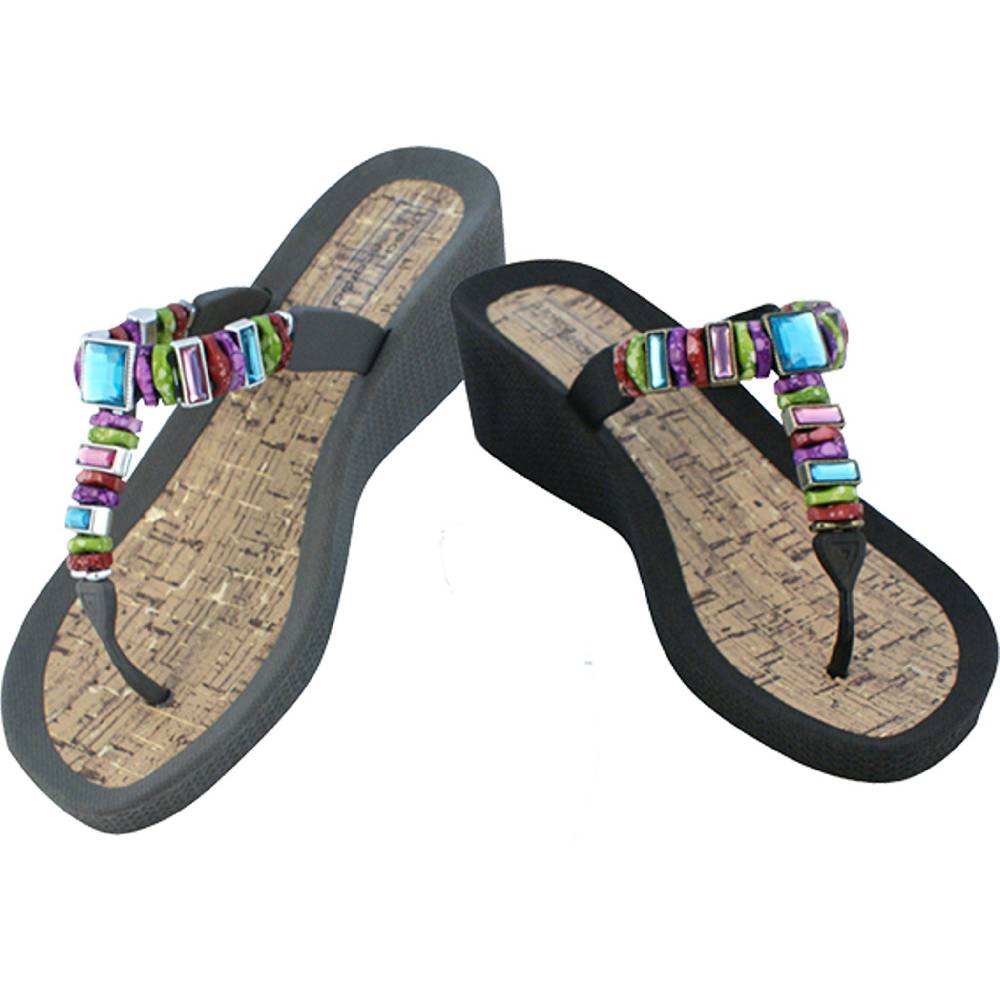 Beachandstreet Poolschuhe Malibu Zehengreifer mit Keilabsatz Letzter Tag
