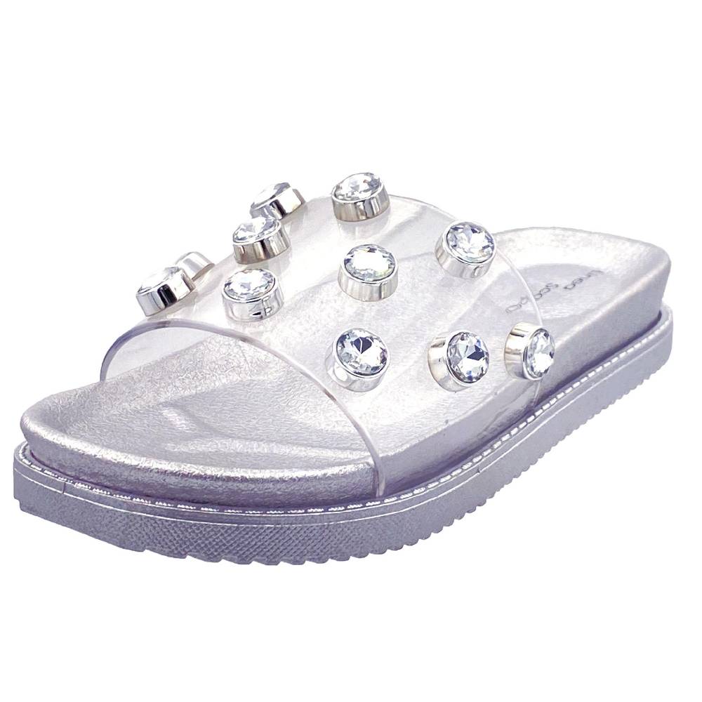Beachandstreet Florenz - Badeschuhe mit transparentem Oberteil und großen Acrylsteinen Sonderangebot der Fabrik