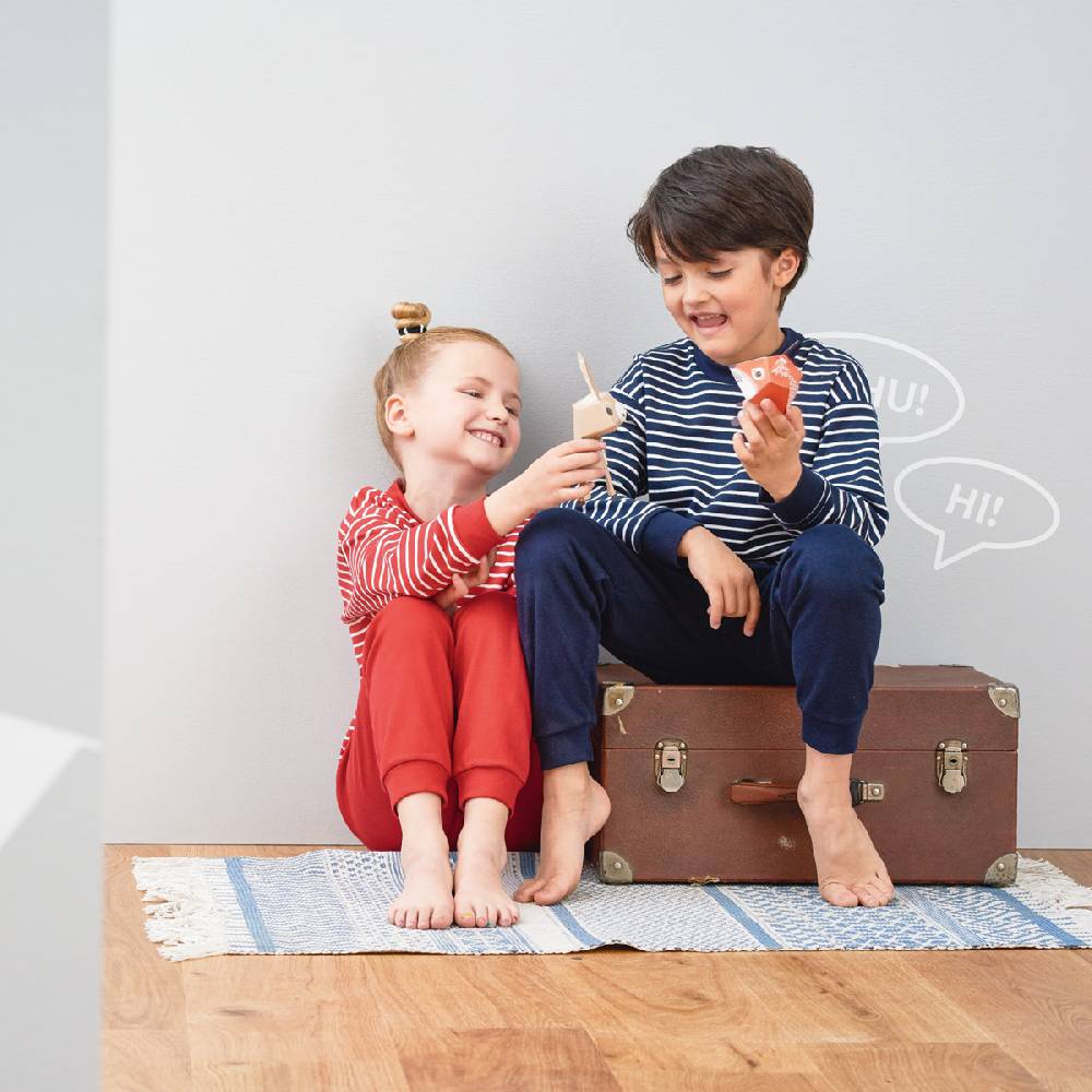 LIVING CRAFTS - Kinderschlafanzug - White/Navy Striped Riesige Rabatte