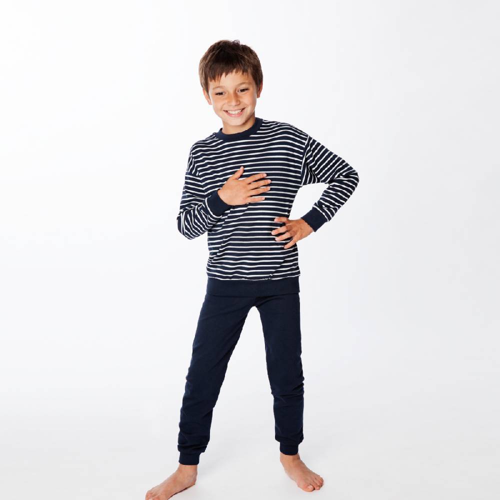 LIVING CRAFTS - Kinderschlafanzug - White/Navy Striped Riesige Rabatte