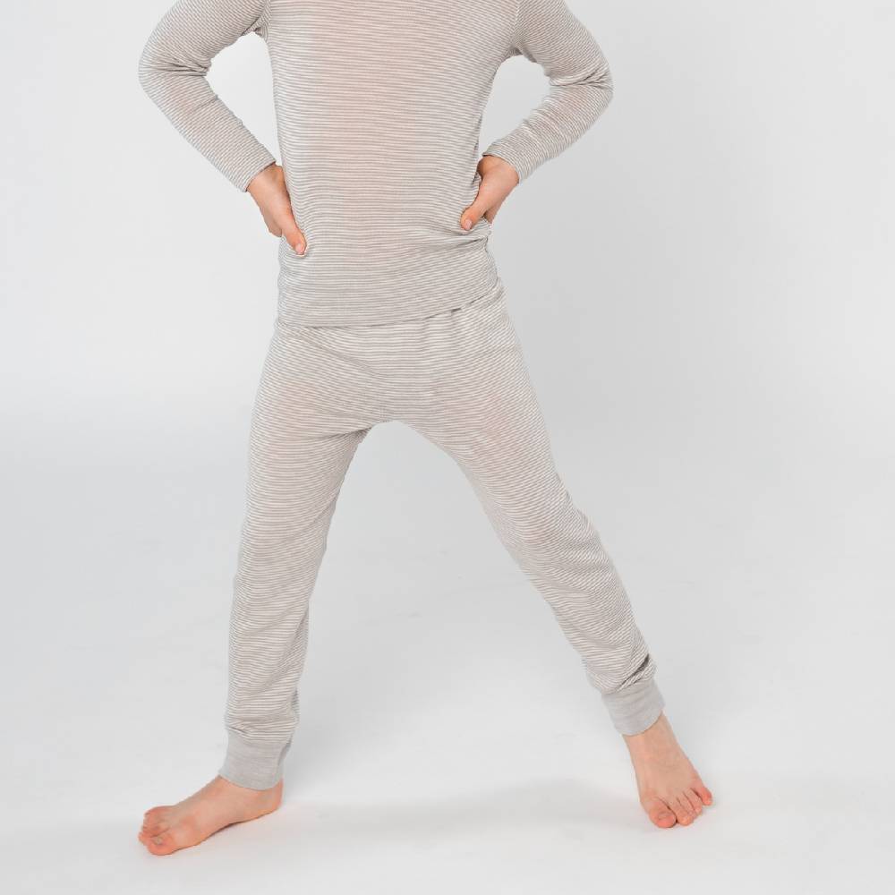 LIVING CRAFTS - Lange Unterhose - Grey/Natural Striped 50% Rabatt mit kostenlosem Versand