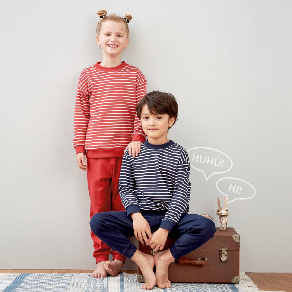 LIVING CRAFTS - Kinderschlafanzug - White/Red Striped Black Friday Preise