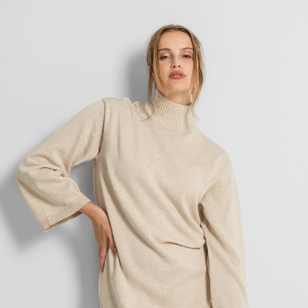 LIVING CRAFTS EELA - Strickkleid - Sand Vatertagsangebot