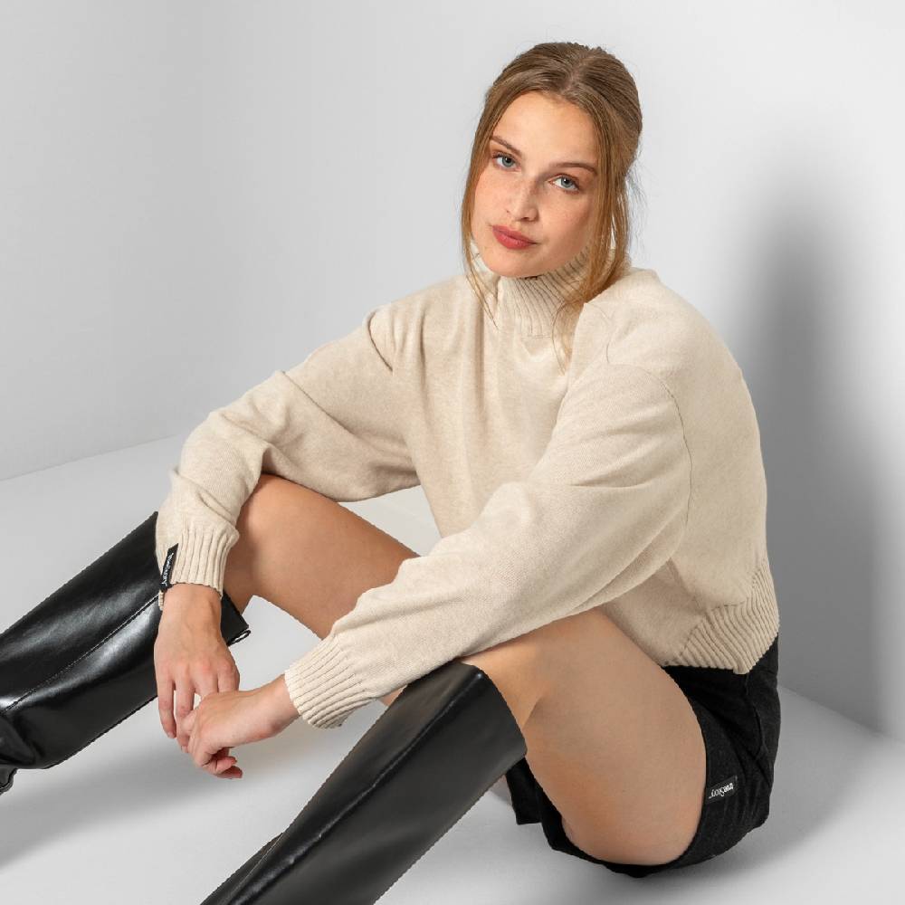 LIVING CRAFTS EUGENIE - Oversized Pullover - Sand Jubiläumsangebot