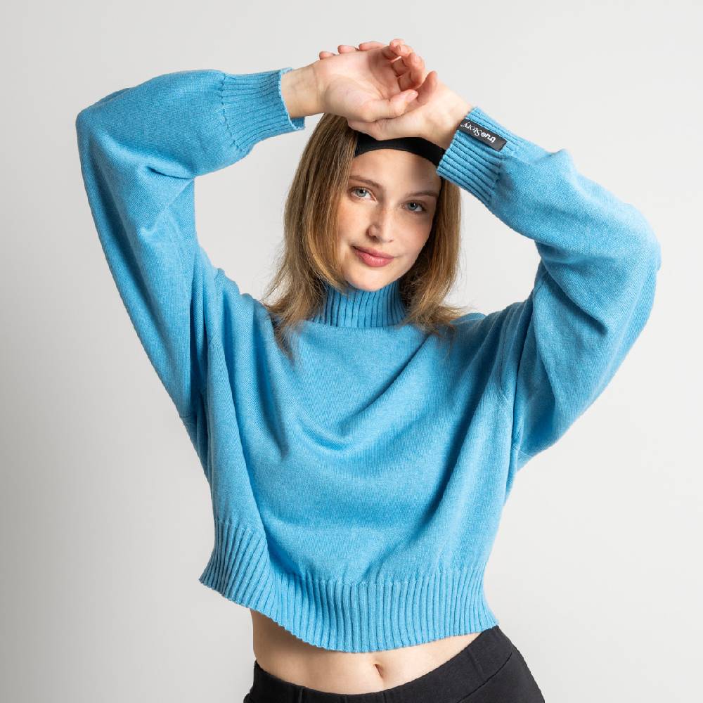 LIVING CRAFTS EUGENIE - Oversized Pullover - Cool Blue Lagerräumung