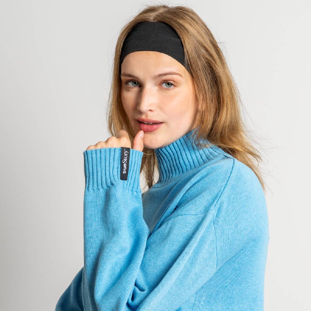 LIVING CRAFTS EUGENIE - Oversized Pullover - Cool Blue Lagerräumung