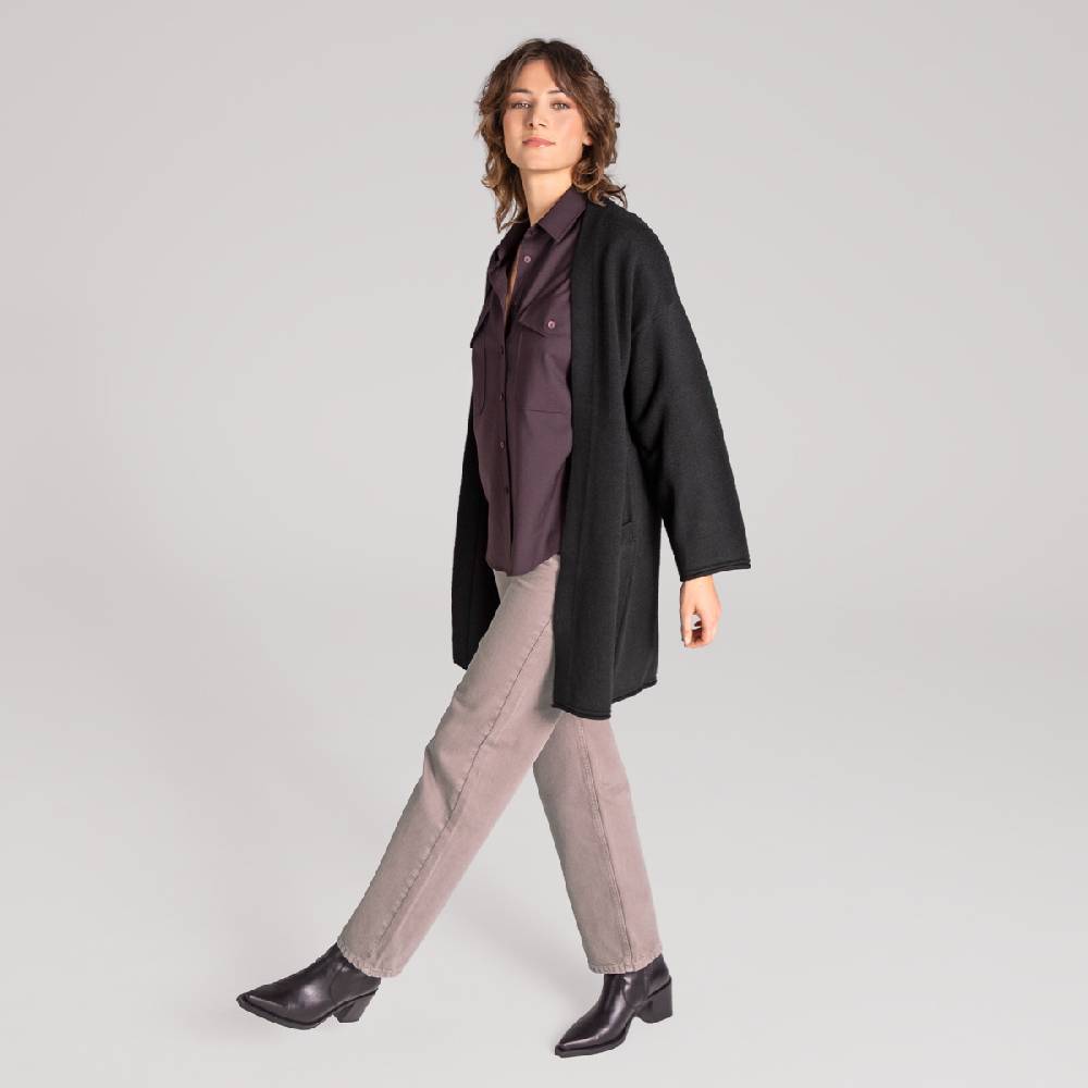 LIVING CRAFTS ANIEK - Strickjacke lang - Off Black Bis zu 65% Rabatt
