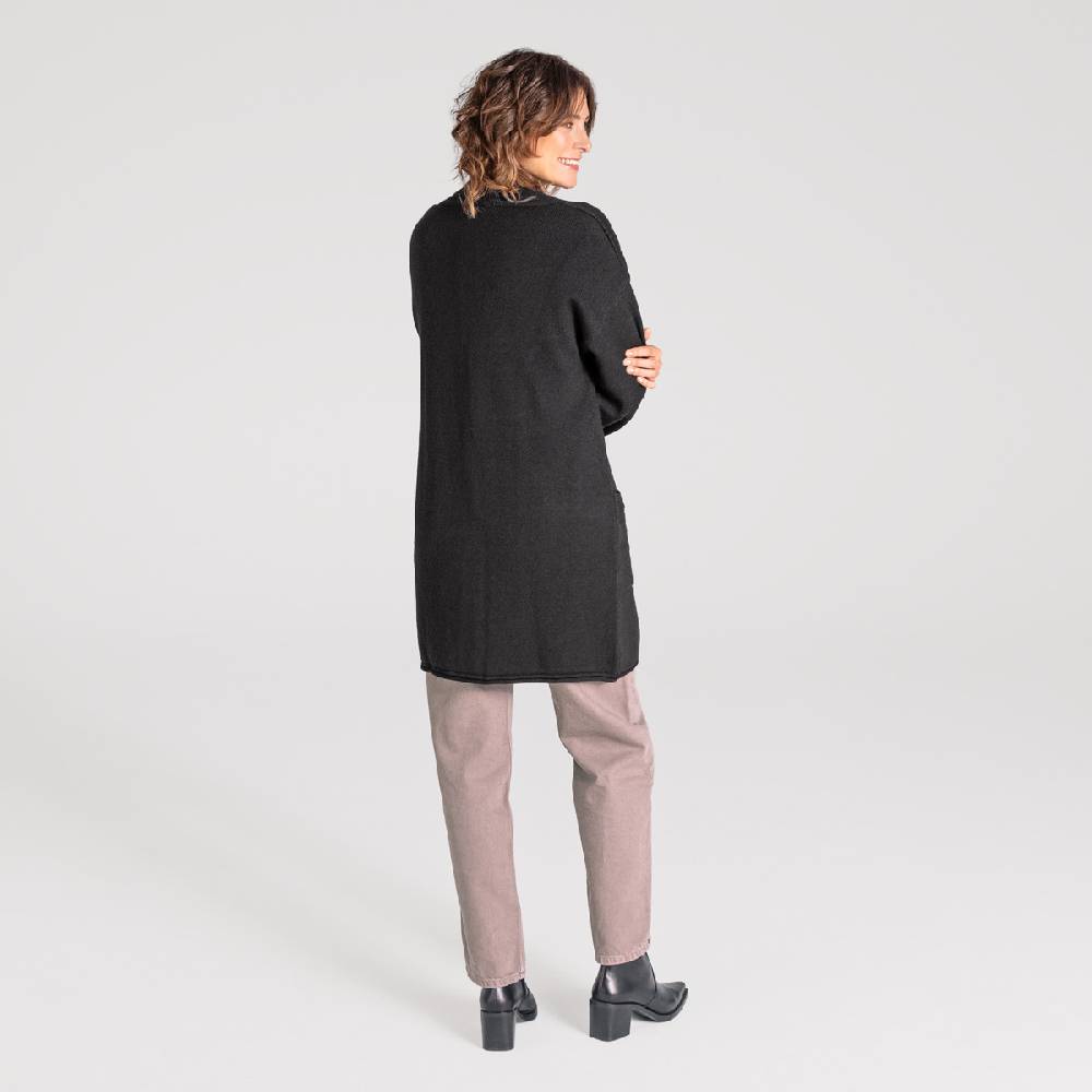 LIVING CRAFTS ANIEK - Strickjacke lang - Off Black Bis zu 65% Rabatt