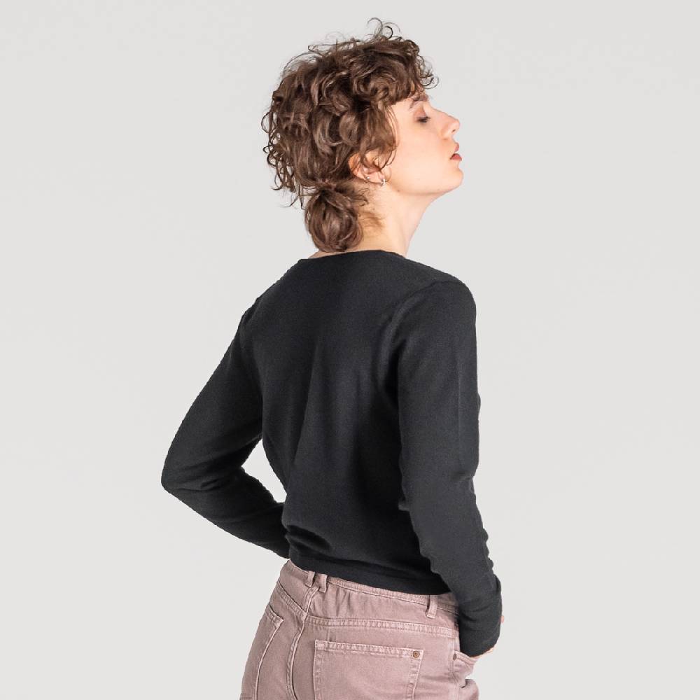LIVING CRAFTS ALIZEE - Strickjacke - Off Black Sonderangebot der Fabrik