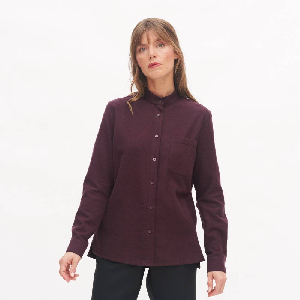LIVING CRAFTS ANCY - Flanellhemd - Aubergine Nur noch ein Tag übrig