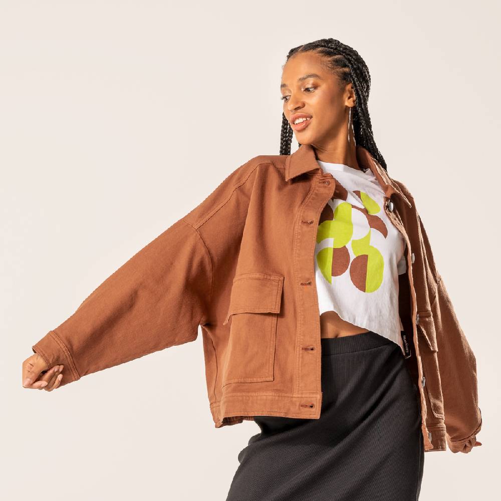 LIVING CRAFTS DAFNE - Jeansjacke - Brown Rabatte dieses Monats