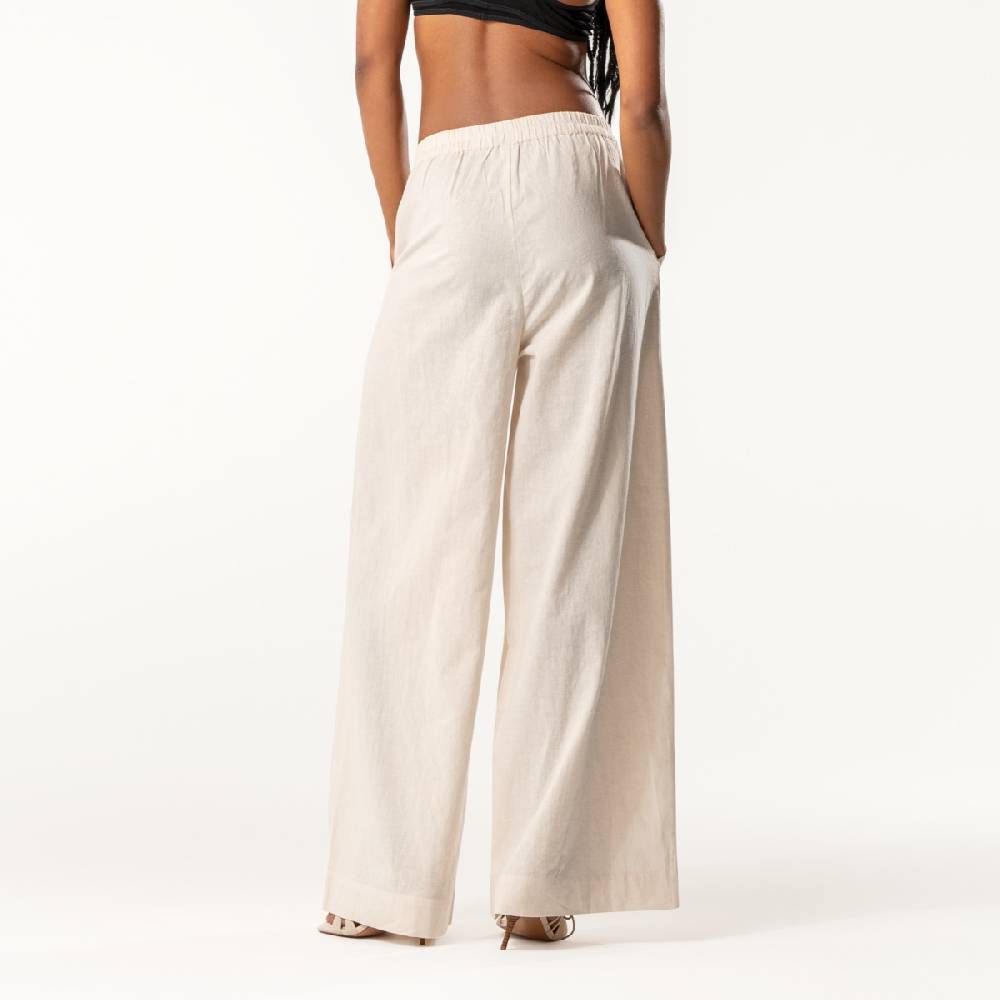 LIVING CRAFTS DUYEN - Weite Bundfaltenhose - Sand Auslauf
