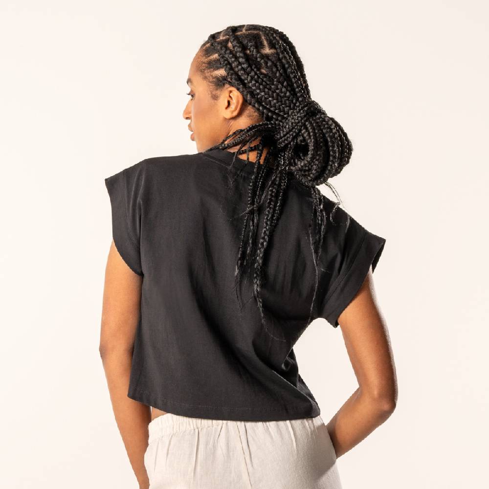 LIVING CRAFTS DANBI - Boxy T-Shirt - Black Kostenloser Versand