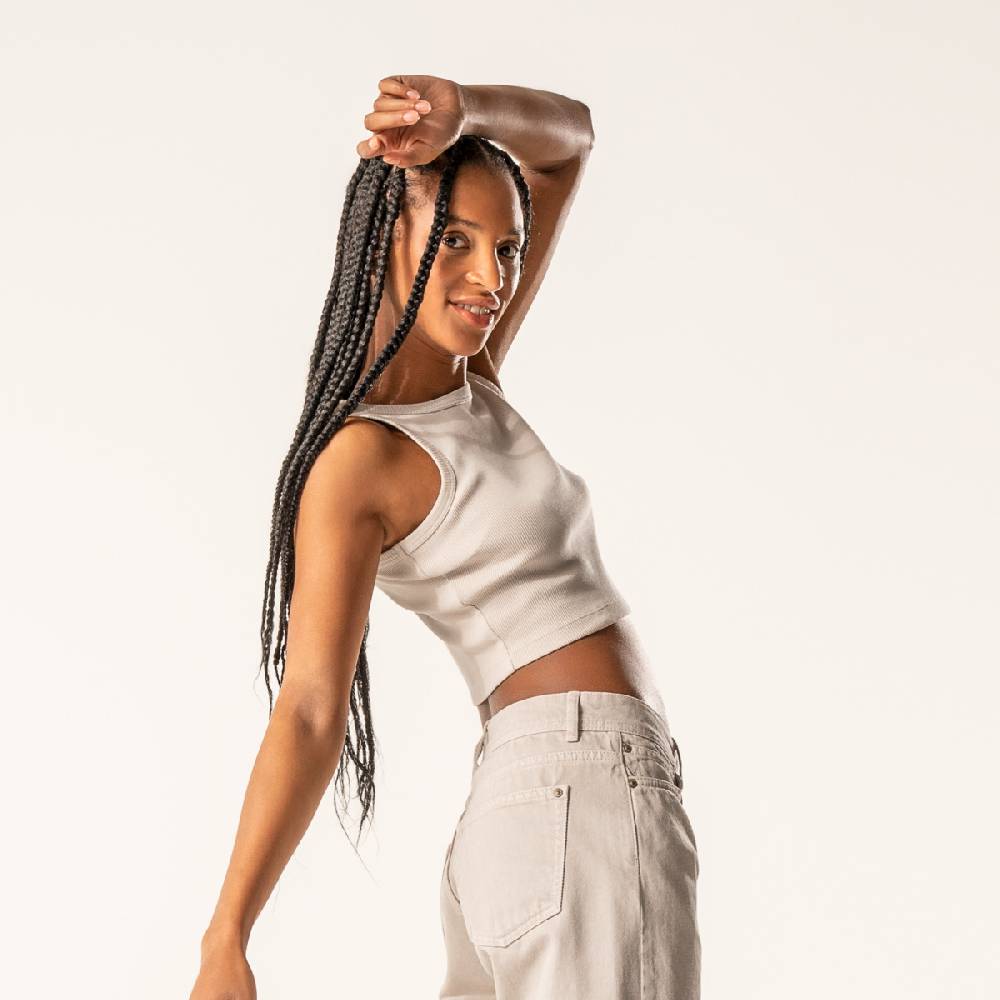LIVING CRAFTS DEMI - Ripp-Crop-Top - Sand Fabrik Onlineshop